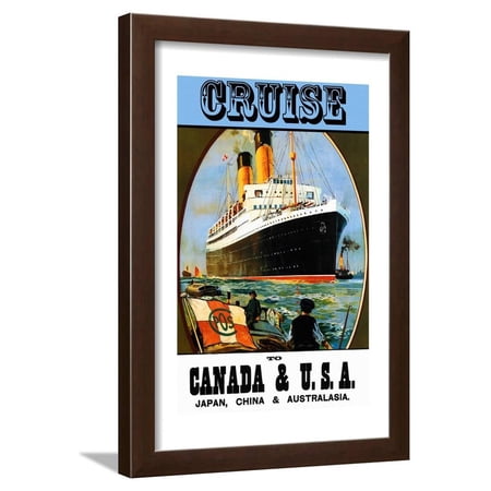Cruise Canada, USA, Japan, China & Australia Framed Print Wall Art