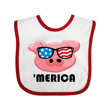 Inktastic Merica Pig Gift Baby Boy or Baby Girl Bib