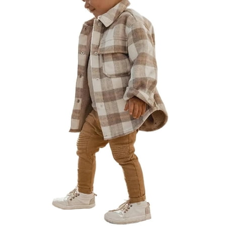 Ma&Baby Kids Plaid Shirt Shacket Jacket Lapel Long Sleeve Single Breasted Plaid Blouse for Boys Girls
Ma&Baby Kids Plaid Shirt Shacket Jacket Lapel Long Sleeve Single Breasted Plaid Blouse for Boys Girls