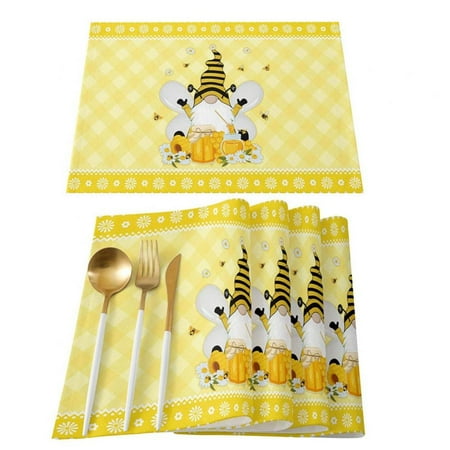Sunflower Washable Placemats for Dining Table Set of 4 Sunflower Cute Bee Gnomes Yellow Flower Border Non-Slip Heat Resistant Kitchen Table Mats Farmhouse Placemats 12x18 Inch
Sunflower Washable Placemats for Dining Table Set of 4 Sunflower Cute Bee Gnomes Yellow Flower Border Non-Slip Heat Resistant Kitchen Table Mats Farmhouse Placemats 12x18 Inch