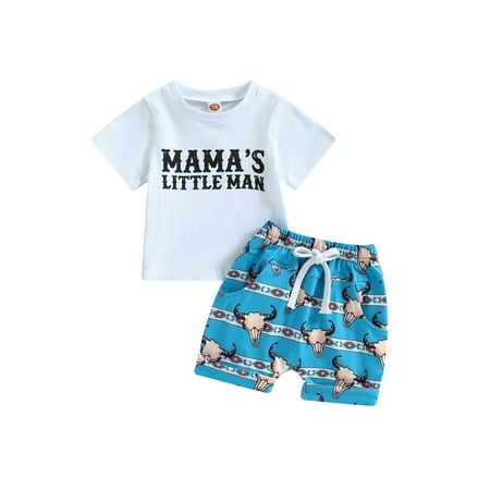 MERSARIPHY Baby Boys Shorts Set Short Sleeve Letters Print T-shirt with Bull Head Shorts Summer Outfit
MERSARIPHY Baby Boys Shorts Set Short Sleeve Letters Print T-shirt with Bull Head Shorts Summer Outfit