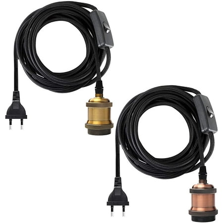 2 Pairs E27 Socket with Switch. 3.5 meter Cable Fabric Electric Wire for Bulb Socket / Retro Suspension / Creative Lamp. Lamp adapter. vintage
2 Pairs E27 Socket with Switch. 3.5 meter Cable Fabric Electric Wire for Bulb Socket / Retro Suspension / Creative Lamp. Lamp adapter. vintage