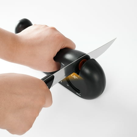 Knife Sharpeners for Kitchen Knives– Stainless Steel 4 in1 Kitchen Knife Sharpener – Ergonomic and Easy to Use Knife Sharpening Kit with 4 Stage Sharpening Slots Black
Knife Sharpeners for Kitchen Knives– Stainless Steel 4 in1 Kitchen Knife Sharpener – Ergonomic and Easy to Use Knife Sharpening Kit with 4 Stage Sharpening Slots Black