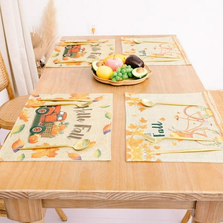 Fall Farmhouse Rectangle Placemat Maple Leaves Pumpkins Print Non-Slip Heat Resistant Thanksgiving Table Mat Decoration
Fall Farmhouse Rectangle Placemat Maple Leaves Pumpkins Print Non-Slip Heat Resistant Thanksgiving Table Mat Decoration