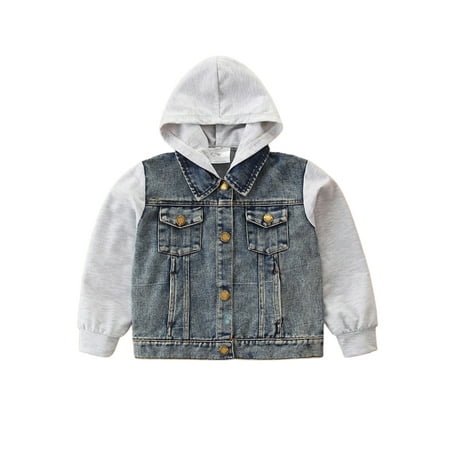 PBaeM Toddler Boys 18M-6X Autumn Long Sleeve Denim Jacket Cowboy Patchwork Hooded Coat Outwear
PBaeM Toddler Boys 18M-6X Autumn Long Sleeve Denim Jacket Cowboy Patchwork Hooded Coat Outwear