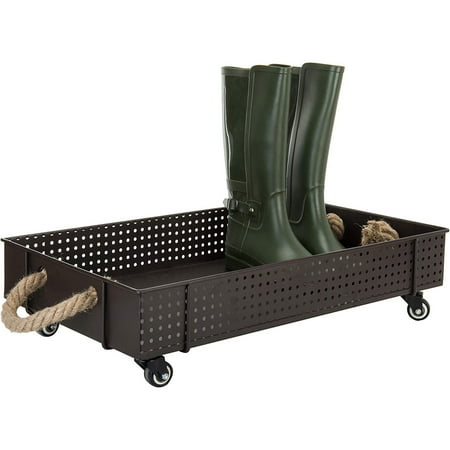 UlaREYoy 26 Inch Industrial Brown Metal All Season Entryway Boot Tray with Wheels and Decorative Rope Handles Mudroom Shoe and Work Boot Tray
UlaREYoy 26 Inch Industrial Brown Metal All Season Entryway Boot Tray with Wheels and Decorative Rope Handles Mudroom Shoe and Work Boot Tray