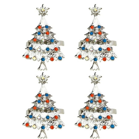 4pcs Christmas Tree Design Napkin Rings Rhinestone-studded Napkin Holders Napkin Buckles for Party Holiday Wedding (Silver)
4pcs Christmas Tree Design Napkin Rings Rhinestone-studded Napkin Holders Napkin Buckles for Party Holiday Wedding (Silver)