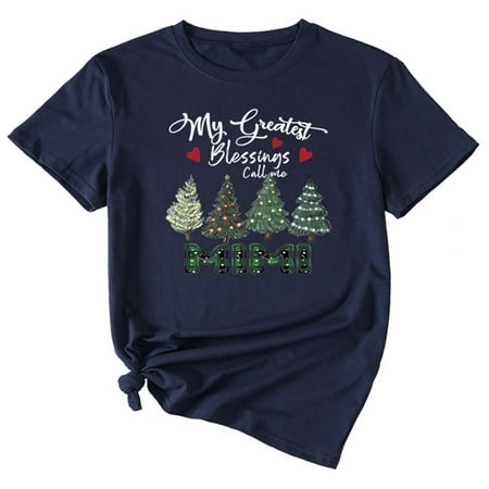 Summer Tops for Women Womens Short Sleeve Top Casual Print T-shirt Short Sleeve Round Neck Print Tops Maternity Blouses Navy XXL
Summer Tops for Women Womens Short Sleeve Top Casual Print T-shirt Short Sleeve Round Neck Print Tops Maternity Blouses Navy XXL