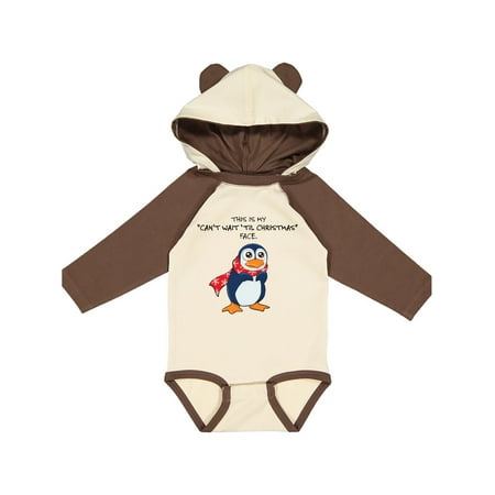 Inktastic Christmas face-penguin Gift Baby Boy or Baby Girl Long Sleeve Bodysuit
