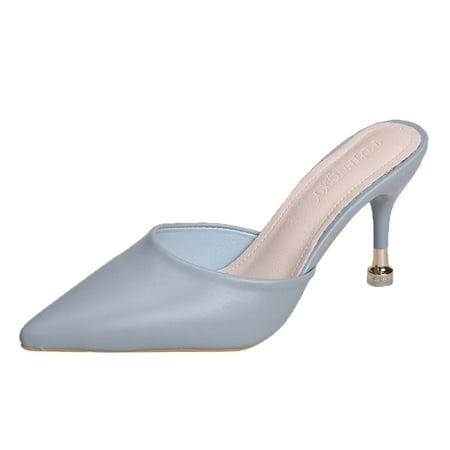 Cathalem Women Sandals Fashion New Pattern Summer Solid Pointed Toe Slim Heel Non Slip Slip On High Heels Blue 42
Cathalem Women Sandals Fashion New Pattern Summer Solid Pointed Toe Slim Heel Non Slip Slip On High Heels Blue 42