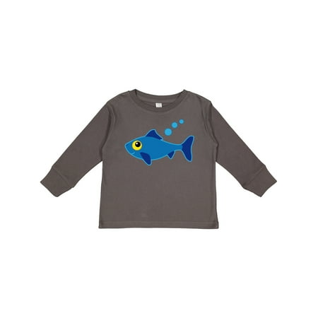 Inktastic Fishing Blue Fish Gift Toddler Boy or Toddler Girl Long Sleeve T-Shirt