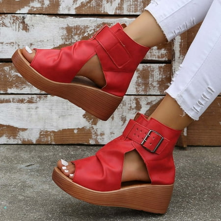 Fjofpr Shoes Fashion High-top Wedge Sandals Thick-soled Fish Mouth Roman Sandals Women s Height Increasing Shoes Hot
Fjofpr Shoes Fashion High-top Wedge Sandals Thick-soled Fish Mouth Roman Sandals Women s Height Increasing Shoes Hot