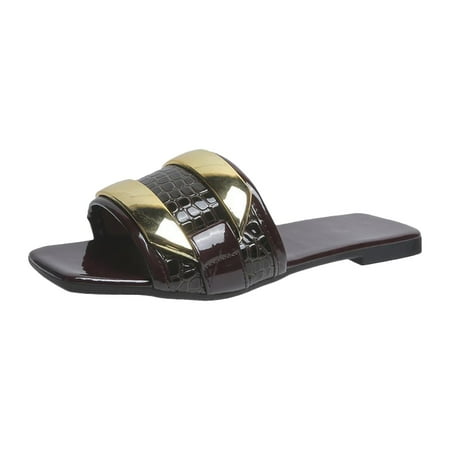 Kukoosong Sandals Women Head One-line Sandals Flat Slippers Color Everything Matching Sandals Flat Sandals for Women Coffee 41
Kukoosong Sandals Women Head One-line Sandals Flat Slippers Color Everything Matching Sandals Flat Sandals for Women Coffee 41