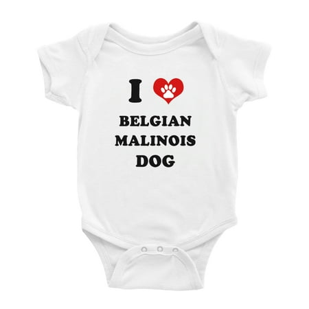 I Heart Belgian Malinois Dog Funny Baby Bodysuits Unisex (White 0-3 Months)
I Heart Belgian Malinois Dog Funny Baby Bodysuits Unisex (White 0-3 Months)