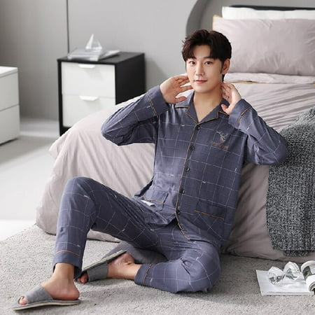 DanceeMangoo Autumn Winter Mens Cotton Pajamas Button Lapel Sleepwear Leisure Pajama Sets Casual Sleep&Lounge Father Pyjamas Male Pijama
DanceeMangoo Autumn Winter Mens Cotton Pajamas Button Lapel Sleepwear Leisure Pajama Sets Casual Sleep&Lounge Father Pyjamas Male Pijama