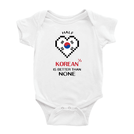 Half Korean Is Better Than None Baby Bodysuit Newborn Clothes Outfits (White 12-18 Months)
Half Korean Is Better Than None Baby Bodysuit Newborn Clothes Outfits (White 12-18 Months)