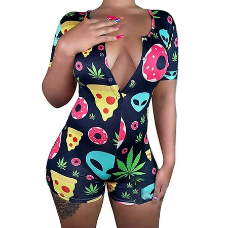 JBEELATE Women Bodysuit Short Sleeve Deep V Neck Bodycon Stretch Leotard Button Short Romper Pajama Sleepwear Jumpsuit
JBEELATE Women Bodysuit Short Sleeve Deep V Neck Bodycon Stretch Leotard Button Short Romper Pajama Sleepwear Jumpsuit