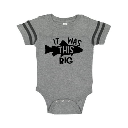 Inktastic It Was This Big Fishing Humor Gift Baby Boy or Baby Girl Bodysuit