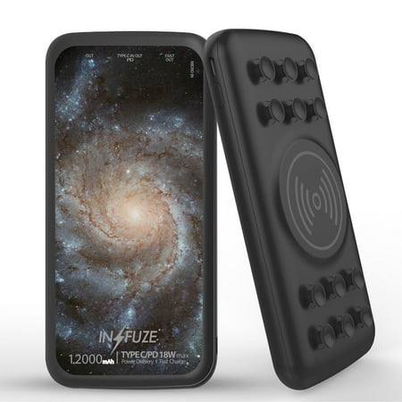 INFUZE Qi Wireless Portable Charger for iPhone 14 14 Max 14 Pro 14 Pro Max - External Battery (12000 mAh 18W Power Delivery USB-C/USB-A Quick Charge 3.0 Ports Suction Cups) - Spiral Galaxy
INFUZE Qi Wireless Portable Charger for iPhone 14 14 Max 14 Pro 14 Pro Max - External Battery (12000 mAh 18W Power Delivery USB-C/USB-A Quick Charge 3.0 Ports Suction Cups) - Spiral Galaxy