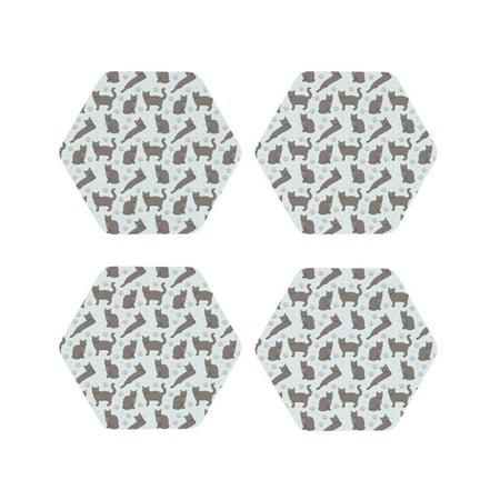 Coasters Set of 4 - Elegant Cute Cartoon Cat Drink Coasters for Tabletop Protection Leather Coasters for Living Room Decor and Housewarming Gift Hexagon
Coasters Set of 4 - Elegant Cute Cartoon Cat Drink Coasters for Tabletop Protection Leather Coasters for Living Room Decor and Housewarming Gift Hexagon