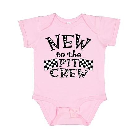 Inktastic New to the Pit Crew Racing Flags Gift Baby Boy or Baby Girl Bodysuit