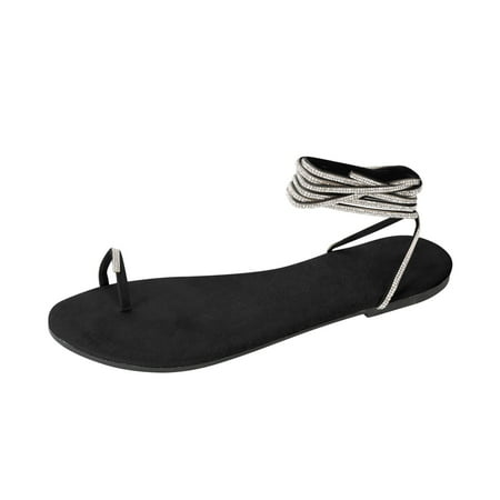 Shoes for Women Summer Ladies Sandals Artificial Rhinestone Bandage Flip Flops Casual Flat Women S Beach Strap Shoes
Shoes for Women Summer Ladies Sandals Artificial Rhinestone Bandage Flip Flops Casual Flat Women S Beach Strap Shoes
