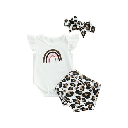 Imcute Newborn Baby Girls Clothes Rainbow Print Sleeveless Romper Tops Leopard Shorts Headband 3pcs Outfits White 3-6 Months
Imcute Newborn Baby Girls Clothes Rainbow Print Sleeveless Romper Tops Leopard Shorts Headband 3pcs Outfits White 3-6 Months