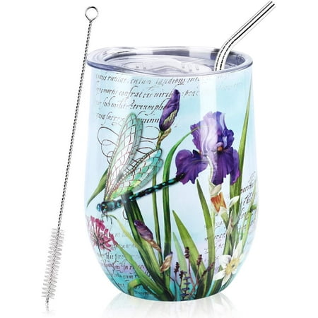 Athenstics 12oz Dragonfly Cup Wine Tumbler with Straw and Lid Insulated Stemless Wine Glass Stainless Steel Double Wall
Athenstics 12oz Dragonfly Cup Wine Tumbler with Straw and Lid Insulated Stemless Wine Glass Stainless Steel Double Wall