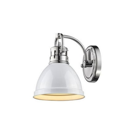 Duncan 1 Light Bath Vanity in Chrome with White Shade 
Duncan 1 Light Bath Vanity in Chrome with White Shade