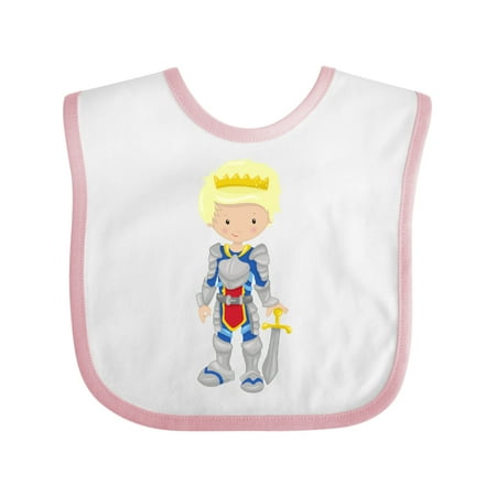 Inktastic Prince King Knight Crown Sword Blond Hair Gift Baby Boy Bib