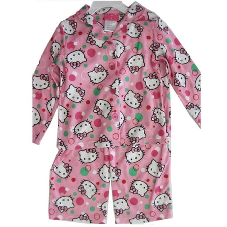 Hello Kitty Little Girls Pale Pink Kitty Dot Print 2 Pc Pajama 4-6