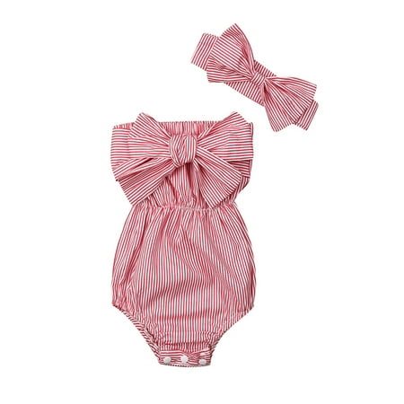 Yinyinxull Newborn Baby Girls Summer Clothes Sleeveless Striped Bow Romper Jumpsuit Outfit Red 18-24 Months
Yinyinxull Newborn Baby Girls Summer Clothes Sleeveless Striped Bow Romper Jumpsuit Outfit Red 18-24 Months