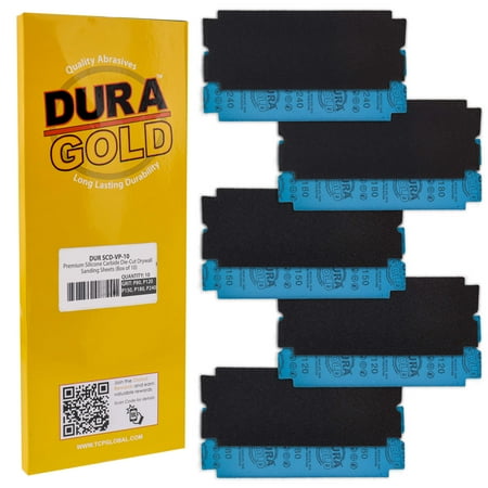 Dura-Gold Premium Drywall Sanding Sheets Variety Pack Box - 80 120 150 180 240 Grit (2 Each 10 Total) 4-1/4 x 11-1/4 Size Fits Clip-On Drywall Tools & Sanders Silicon Carbide Sandpaper
Dura-Gold Premium Drywall Sanding Sheets Variety Pack Box - 80 120 150 180 240 Grit (2 Each 10 Total) 4-1/4 x 11-1/4 Size Fits Clip-On Drywall Tools & Sanders Silicon Carbide Sandpaper