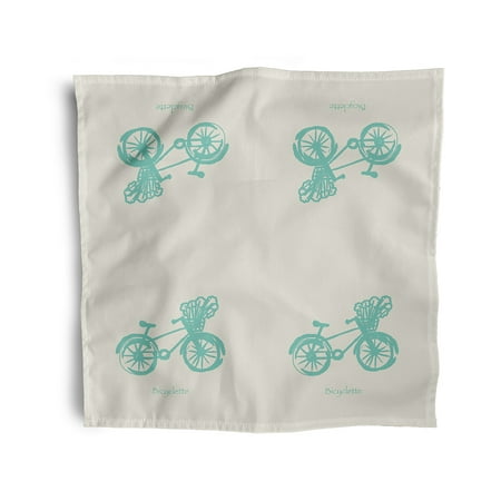 Simply Daisy 18 x 18 Blue La Bicicleta Napkins Set of 4