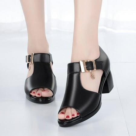AXXD Women Black Sandals Clearance Under $10 Summer Ladies Shoes Fish Mouth Thick Heel Casual Soft Bottom Sandals
AXXD Women Black Sandals Clearance Under $10 Summer Ladies Shoes Fish Mouth Thick Heel Casual Soft Bottom Sandals