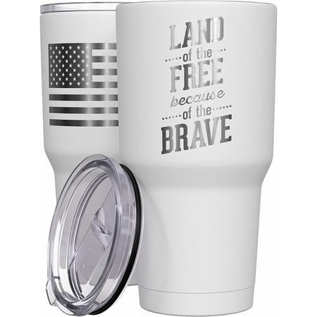 Athenstics - Land Of The Free Because Of The Brave - Coffee Tumbler - American Flag Coffee Travel Mug - Engraved Tumbler - Double Insulated Tumbler - 30 oz
Athenstics - Land Of The Free Because Of The Brave - Coffee Tumbler - American Flag Coffee Travel Mug - Engraved Tumbler - Double Insulated Tumbler - 30 oz