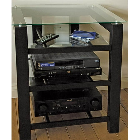 Audio Stand w Clear Glass Shelves