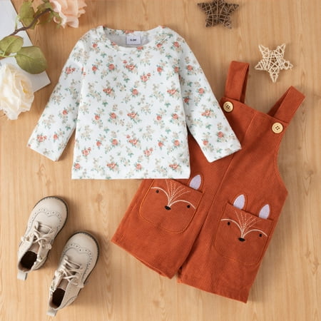 ZMHEGW Fall Outfits For Toddler Infant Newborn Baby Girls Long Sleeve Floral Print Tops Blouse Cartoon Ribbed Overalls Suspender Pants 2Pcs Set Outfits Set
ZMHEGW Fall Outfits For Toddler Infant Newborn Baby Girls Long Sleeve Floral Print Tops Blouse Cartoon Ribbed Overalls Suspender Pants 2Pcs Set Outfits Set