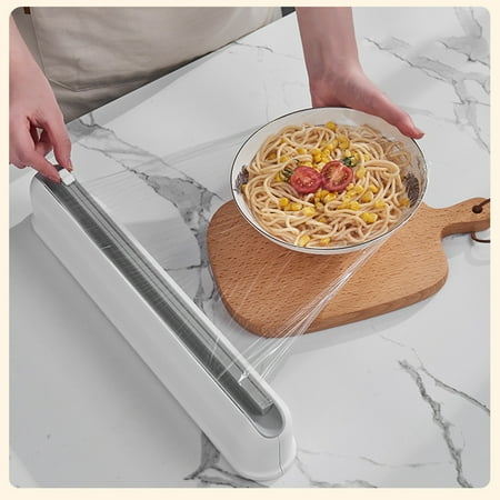 Dpityserensio Magnetic Plastic Wrap Dispenser with Slide Cutter Refillable Tin Aluminum Foil Dispenser Reusable Sturdy ABS Cling Film Food Wrap Cutter Clearance
Dpityserensio Magnetic Plastic Wrap Dispenser with Slide Cutter Refillable Tin Aluminum Foil Dispenser Reusable Sturdy ABS Cling Film Food Wrap Cutter Clearance