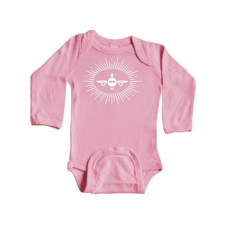 Inktastic Airplane Future Pilot Gift Baby Boy or Baby Girl Long Sleeve Bodysuit