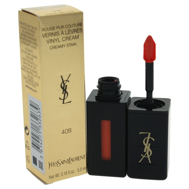 Vernis a Levres Vinyl Cream Lip Stain - # 408 Corail Neo-Pop by Yves Saint Laurent for Women - 0.18 oz Lip Gloss