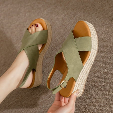Egmy Women Sandals Women S Shoes Platform Open toe Anti-Slip Wedge Sandals Cross Strap Fish Mouth Hemp Rope Sandals
Egmy Women Sandals Women S Shoes Platform Open toe Anti-Slip Wedge Sandals Cross Strap Fish Mouth Hemp Rope Sandals