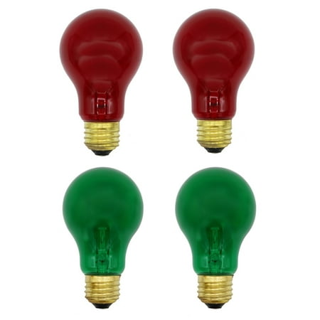 Creative Hobbies 4 Pack A19 Holiday Light Bulbs – 2 Red and 2 Green Medium Base Incandescent Light Bulbs
Creative Hobbies 4 Pack A19 Holiday Light Bulbs – 2 Red and 2 Green Medium Base Incandescent Light Bulbs