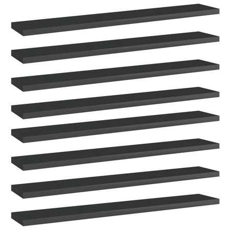 WONISOLI Bookshelf Boards 8 pcs High Gloss Black 23.6 x3.9 x0.6 Chipboard