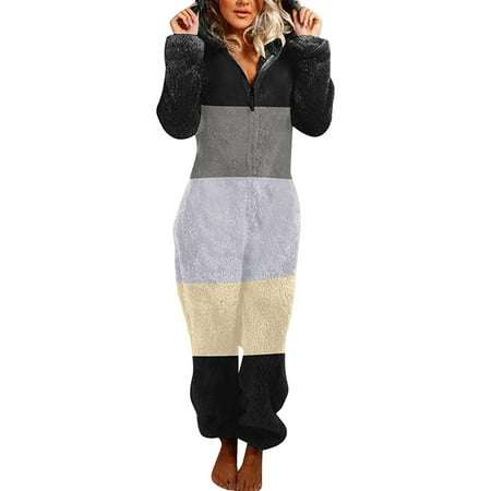Inkach Women Long Sleeve Hooded Jumpsuit Pajamas Casual Winter Warm Rompe Sleepwear
Inkach Women Long Sleeve Hooded Jumpsuit Pajamas Casual Winter Warm Rompe Sleepwear