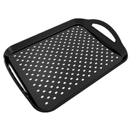 Rectangular Non-Slip Plastic Tray with Handle Black Tray with Handle Suitable for Home Kitchen and Dining Room
Rectangular Non-Slip Plastic Tray with Handle Black Tray with Handle Suitable for Home Kitchen and Dining Room