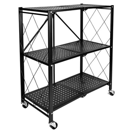 Galaxera 3-Tier Heavy Duty Foldable Metal Rack Storage Shelving Unit with Wheels Moving Easily Organizer Shelves Great for Garage Kitchen Black
Galaxera 3-Tier Heavy Duty Foldable Metal Rack Storage Shelving Unit with Wheels Moving Easily Organizer Shelves Great for Garage Kitchen Black