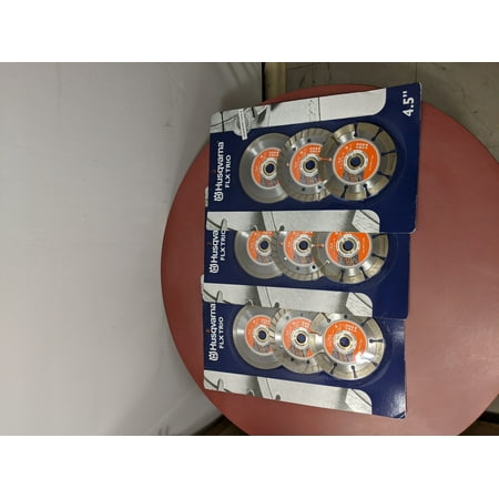 HUSQVARNA 4-1/2 585740301 FLX Trio Diamond Blades 3 pack(3 boxes each 3 blades summary 9 blades)
HUSQVARNA 4-1/2 585740301 FLX Trio Diamond Blades 3 pack(3 boxes each 3 blades summary 9 blades)