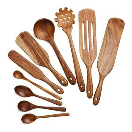 Wooden Kitchen Utensils 10 Pieces Spatula Set Kitchen Tool Wooden Spoons for Cooking Stirring Mixing Serving Etc
Wooden Kitchen Utensils 10 Pieces Spatula Set Kitchen Tool Wooden Spoons for Cooking Stirring Mixing Serving Etc