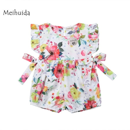 Seyurigaoka Baby Girls Summer Romper Colorful Floral Ruffle Sleeve Round Neck Romper
Seyurigaoka Baby Girls Summer Romper Colorful Floral Ruffle Sleeve Round Neck Romper